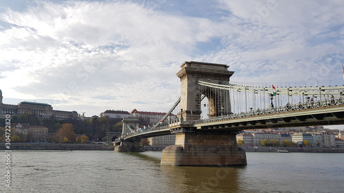 Chain Bridge over Danube River in Budapest
