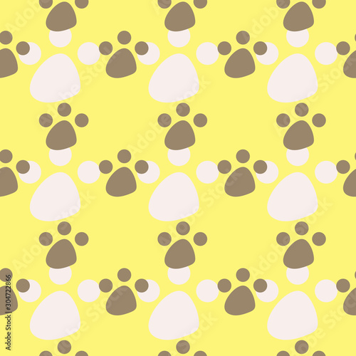 Fototapeta Naklejka Na Ścianę i Meble -  Vector seamless pattern with animal footprints. Can be used for wallpaper, web page background, surface textures.