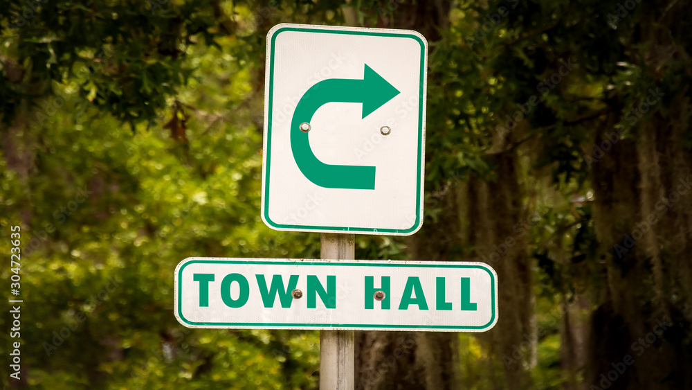 Street Sign to Town Hall