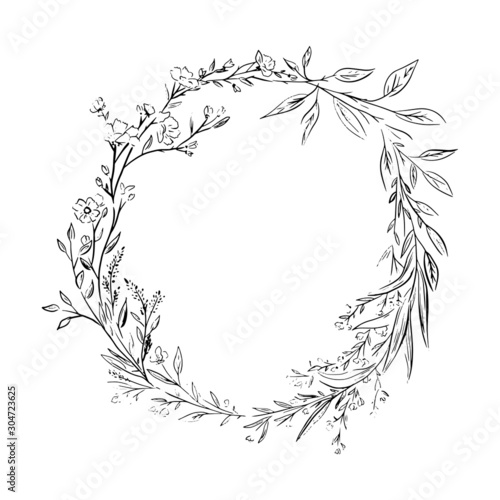 Elegant floral elements. Floral wreath