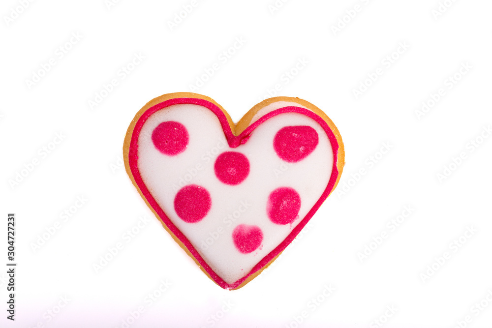 Heart cookie white background Heart cookie white background