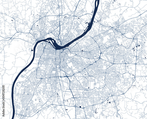 Valokuva map of the city of Louisville, Kentucky, USA