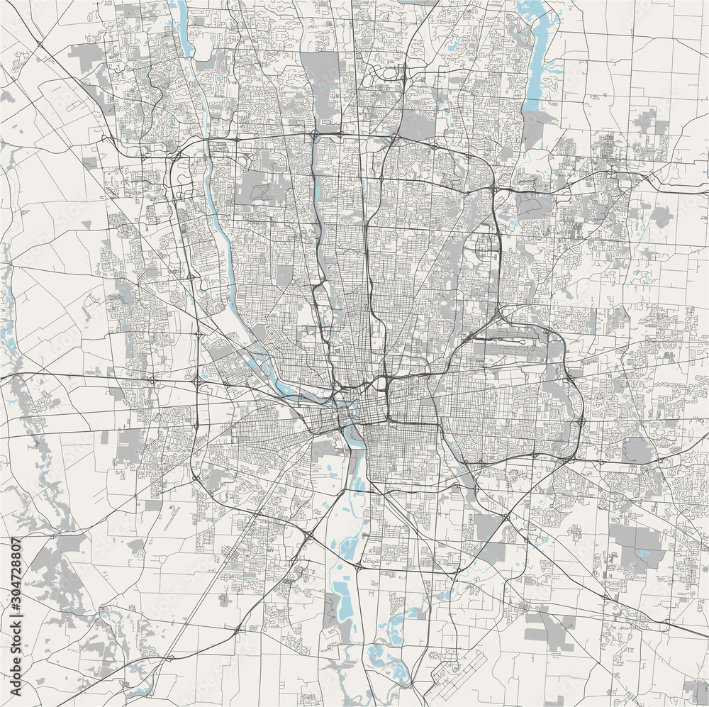 Obraz premium map of the city of Columbus, Ohio, USA