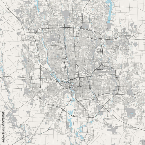 map of the city of Columbus, Ohio, USA photo