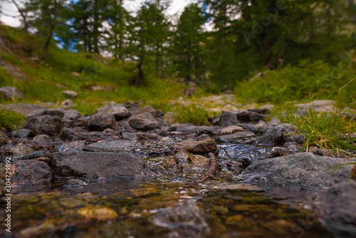 French Alps at an altitude of 2800 meters, Mountain peaks and untouched nature, clear lakes