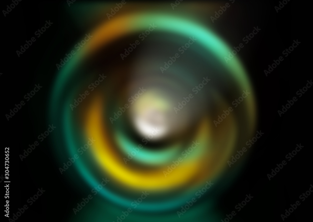 Abstract yellow background of colorful spin radial motion blur.