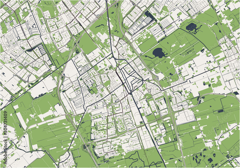 Fototapeta premium map of the city of Delft, Netherlands