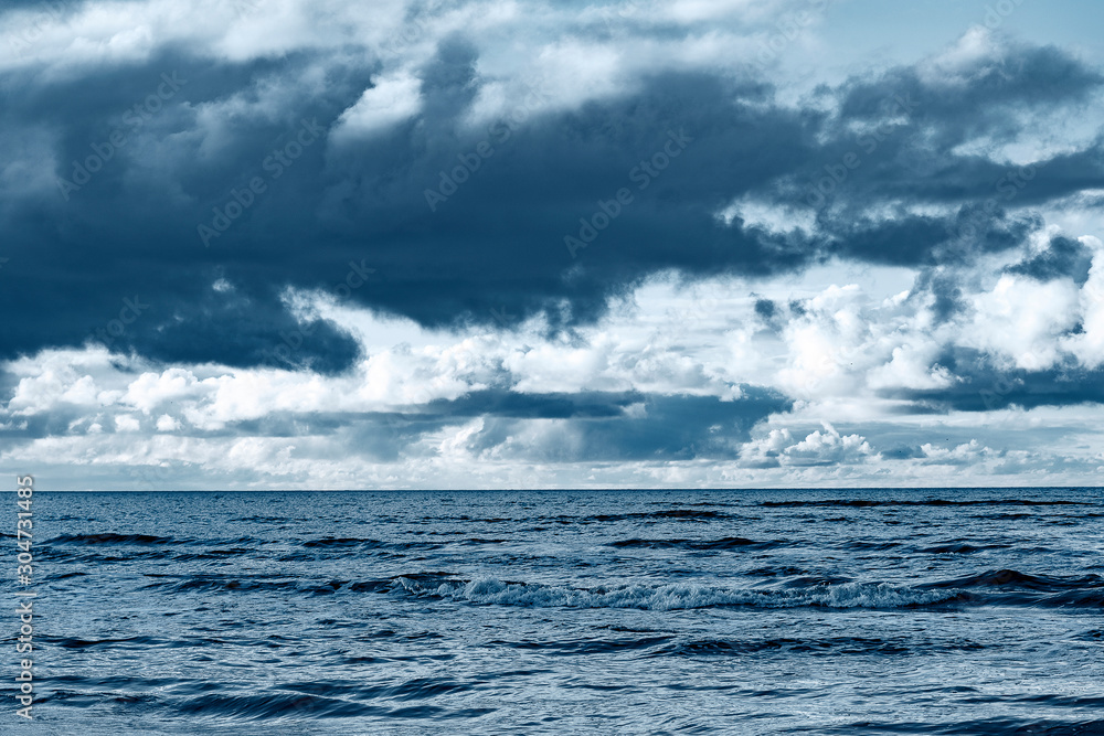 Dark clouds over Baltic sea.