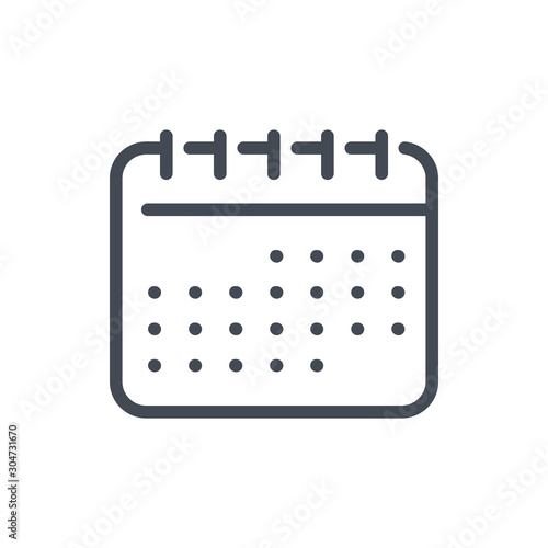 Calendar line icon. Month schedule with important date vector outline sign.