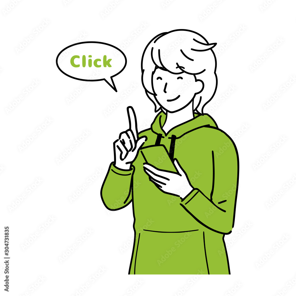 A man using a smartphone.