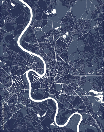 map of the city of Dusseldorf, Germany