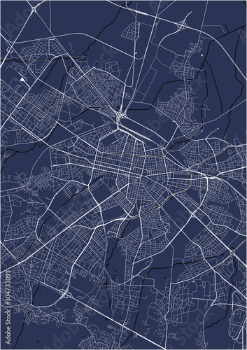 Fototapet map of the city of Sofia, Bulgaria