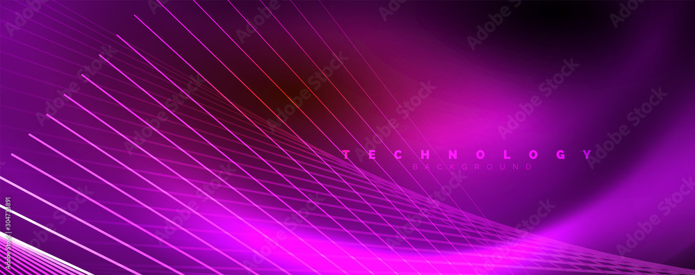 Shiny color neon light with lines, abstract wallpaper, shiny motion, magic space light. Techno abstract background Shiny color neon light with lines, abstract wallpaper, shiny motion, magic space light. Techno abstract background