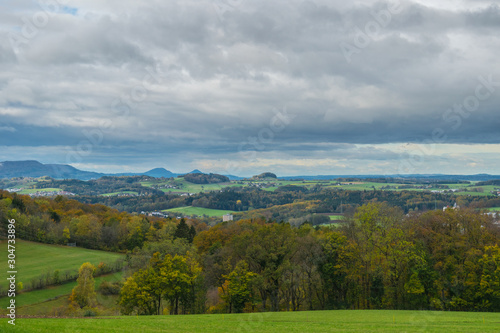 Beautiful view of the Swabian landscape in Ostalbkreis in Baden-Wuerttemberg.Swabian Alb n the south of the state.