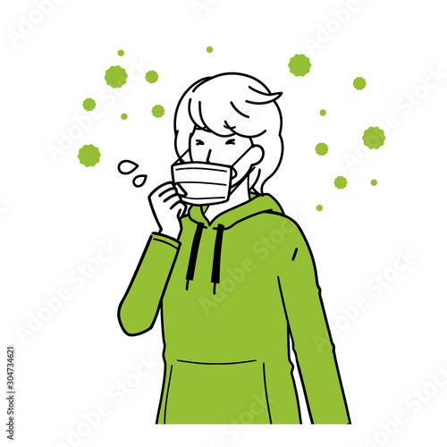 llustration of an unwell man.