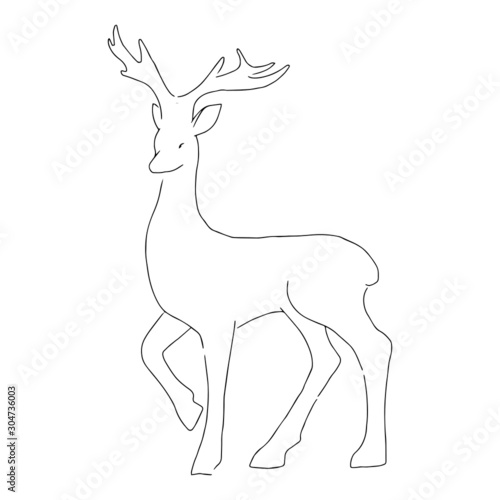 Cute deer. Hand drawn illustration