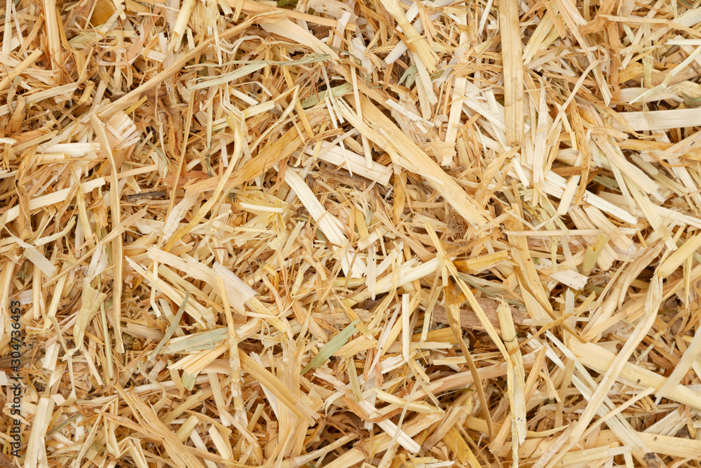 Beige straw hay background top view