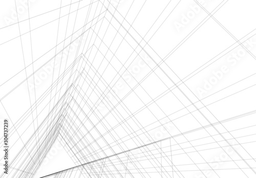Abstract modern architecture building 3d