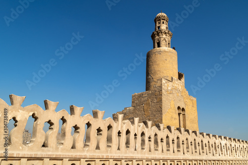 The Mosque of Ahmad Ibn Tulun is located in Cairo, Egypt. It is the oldest mosque in the city surviving in its original form, and is the largest mosque in Cairo in terms of land area