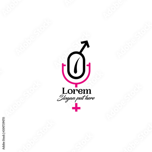 Creative and modern gender podcast logo design template vector eps for use science  purpose