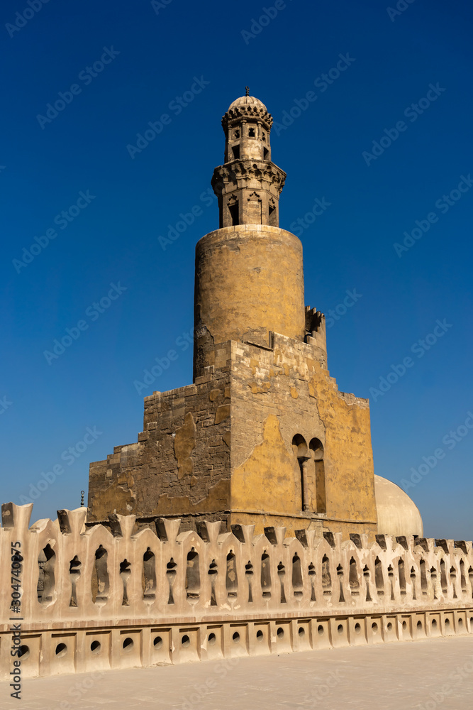 The Mosque of Ahmad Ibn Tulun is located in Cairo, Egypt. It is the oldest mosque in the city surviving in its original form, and is the largest mosque in Cairo in terms of land area