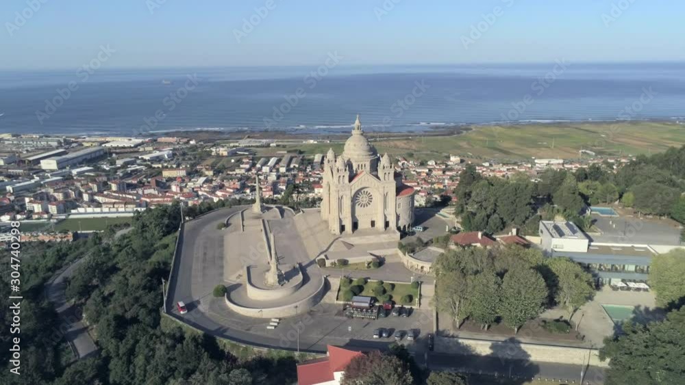 Aerial view of Santuário do Sagrado Coração de Jesus de Santa Luzia (Sanctuary of Santa Luzia and the Sacred Heart of Jesus), Viana do Castelo, Portugal