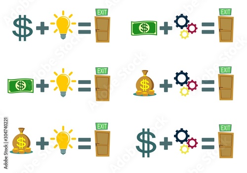 money making formula. Vector flat design illustration.