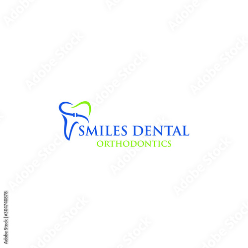 Dental orthodontic smile logo template