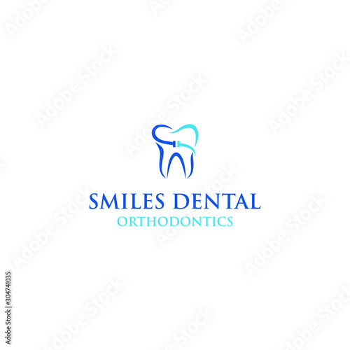 Dental orthodontic smile logo template