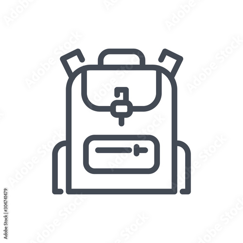Backpack line icon. School knapsack vector outline sign.