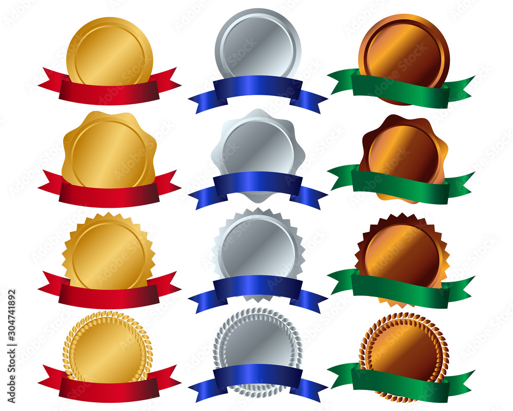 リボン　ランキング　メダル 金　銀　銅　セット