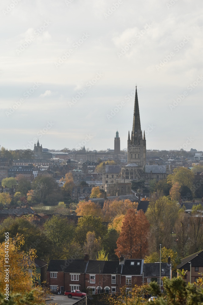 Views of Norwich, Norfolk, UK, from Mousehold Heath.