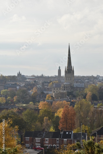 Views of Norwich  Norfolk  UK  from Mousehold Heath.