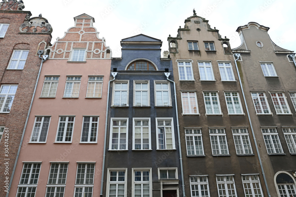 Fototapeta premium multi-colored buildings of the streets of Gdansk, Poland