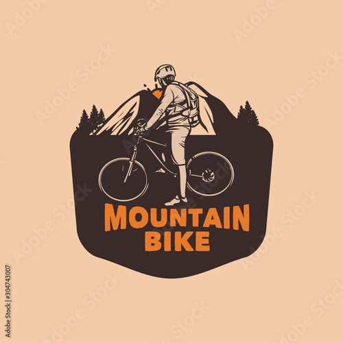 mountain bike racing. badge design for tournament. tshirt design