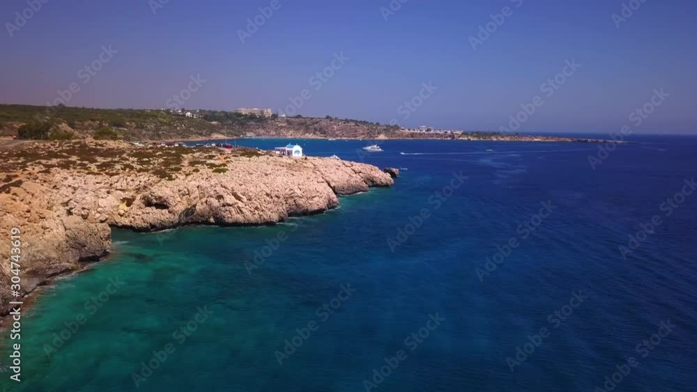 Church on Cavo Greko Cyprus aerial 4k Church on Cavo Greko Cyprus aerial 4k