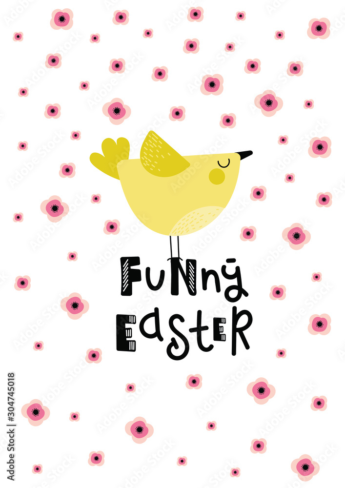 Cute poster. Nursery print. Funny easter Cute poster. Nursery print. Funny easter