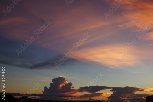 Orange Clouds Sky are like cotton candy.