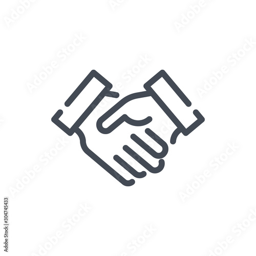 Handshake line icon. Agreement and Partnership vector outline sign.
