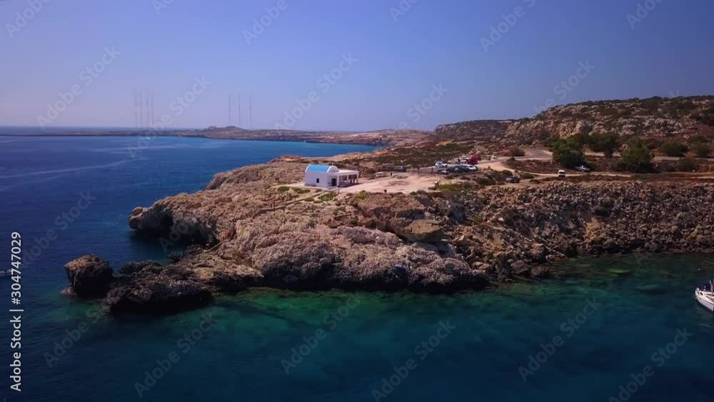 Church on Cavo Greko Cyprus aerial 4k Church on Cavo Greko Cyprus aerial 4k