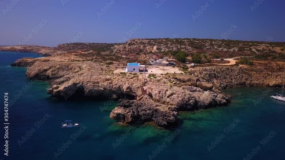 Church on Cavo Greko Cyprus aerial 4k Church on Cavo Greko Cyprus aerial 4k