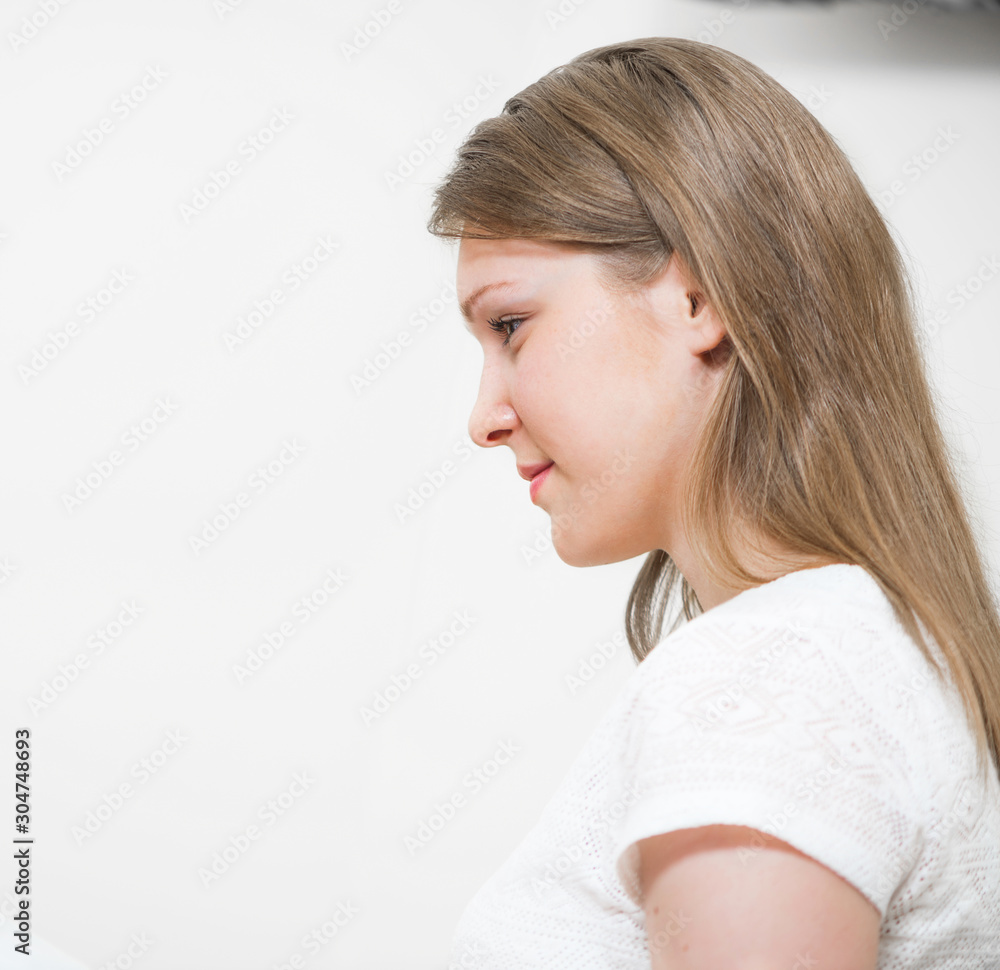 Portrait of beautiful caucasian woman
