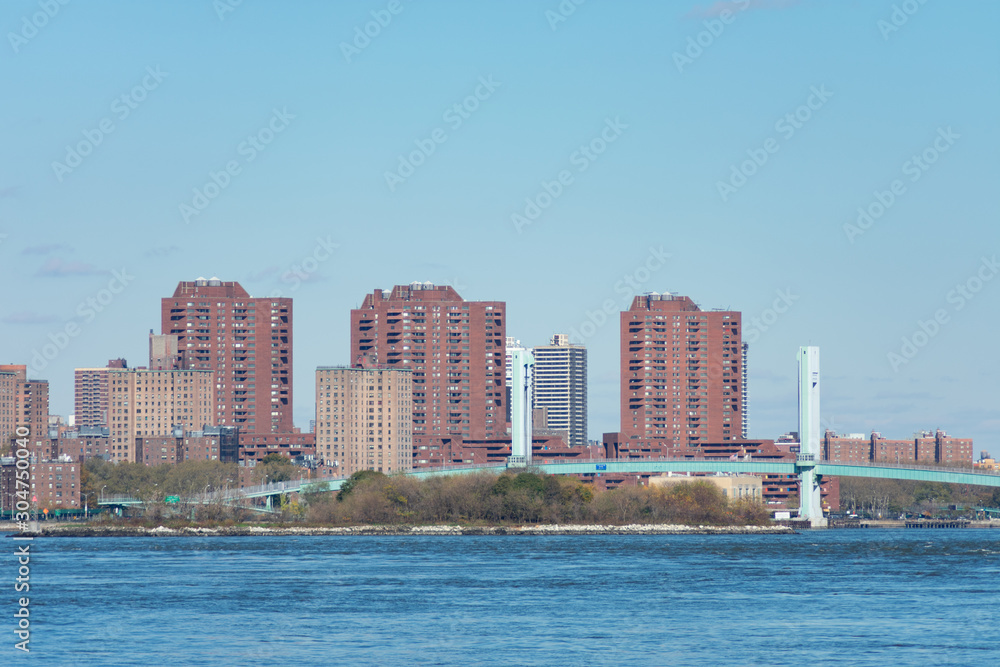 Upper East Side Skyline in New York City with Ward's Island Bridge