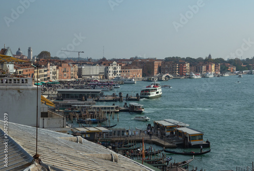top view from the window on the panorama of the Grand Canal in Venice