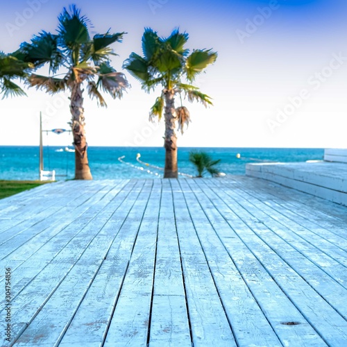 Fototapeta Naklejka Na Ścianę i Meble -  Wooden terrace natural background.