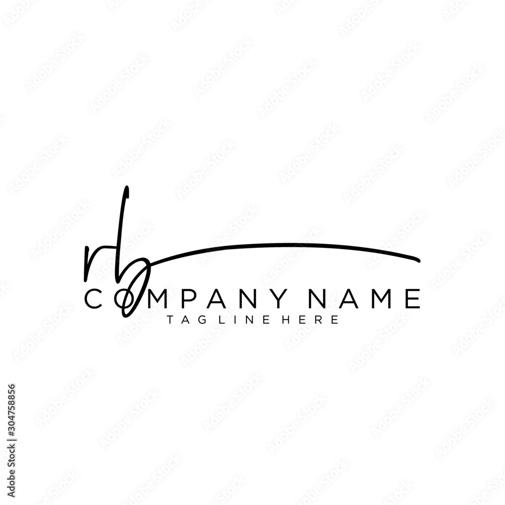 Initial letter RB Signature handwriting Logo Vector Stock Vector ...