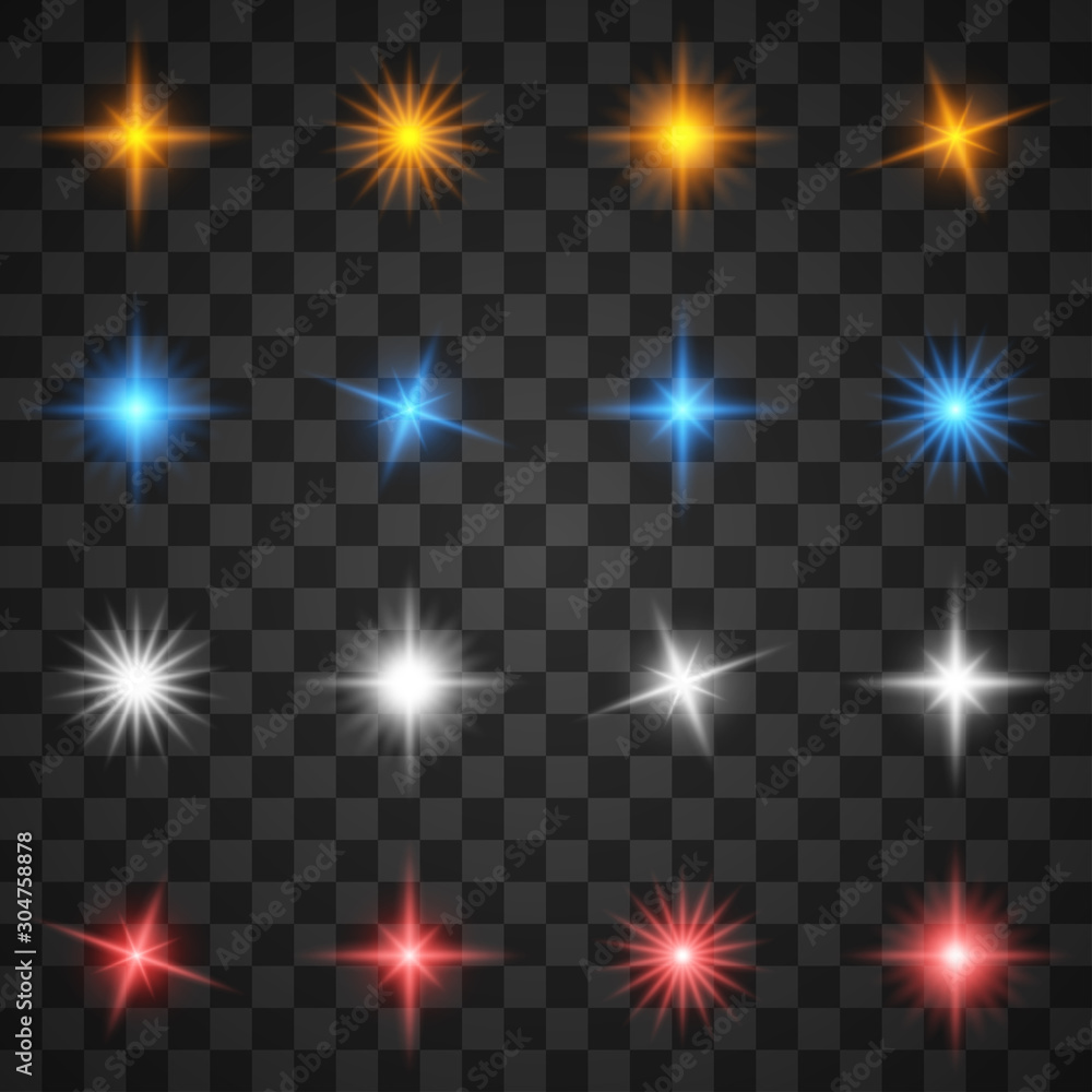 Glowing light effects, star burst with sparkles on transparent background Glowing light effects, star burst with sparkles on transparent background