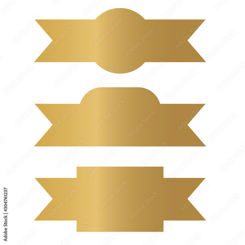 golden banner ribbon template - vector illustration golden banner ribbon template - vector illustration