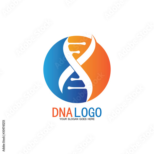 DNA vector logo design template.modern medical logotype.laboratory science icon symbol.colorful pharmacology sign-vector