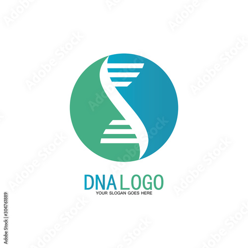 DNA vector logo design template.modern medical logotype.laboratory science icon symbol.colorful pharmacology sign-vector